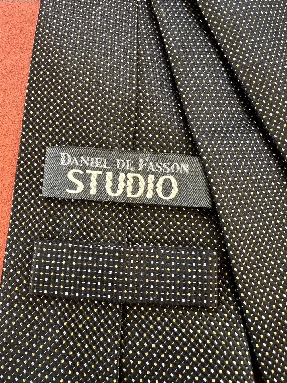 Daniel de Fasson Men's Black Microdot Neck Tie